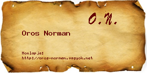 Oros Norman névjegykártya